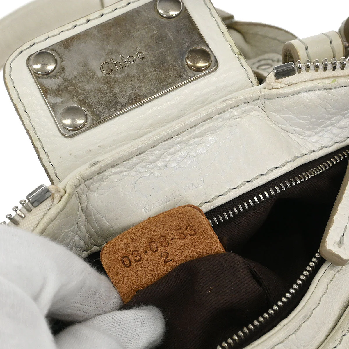 Chloe White Paddington Mini Handbag - Image 9