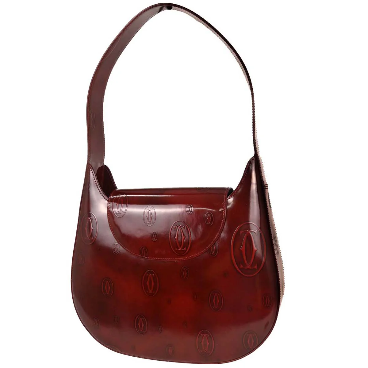 Cartier Bordeaux Patent Leather Happy Birthday Handbag - Image 2