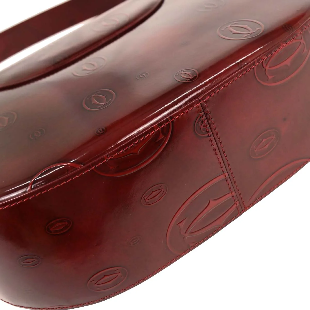 Cartier Bordeaux Patent Leather Happy Birthday Handbag - Image 3