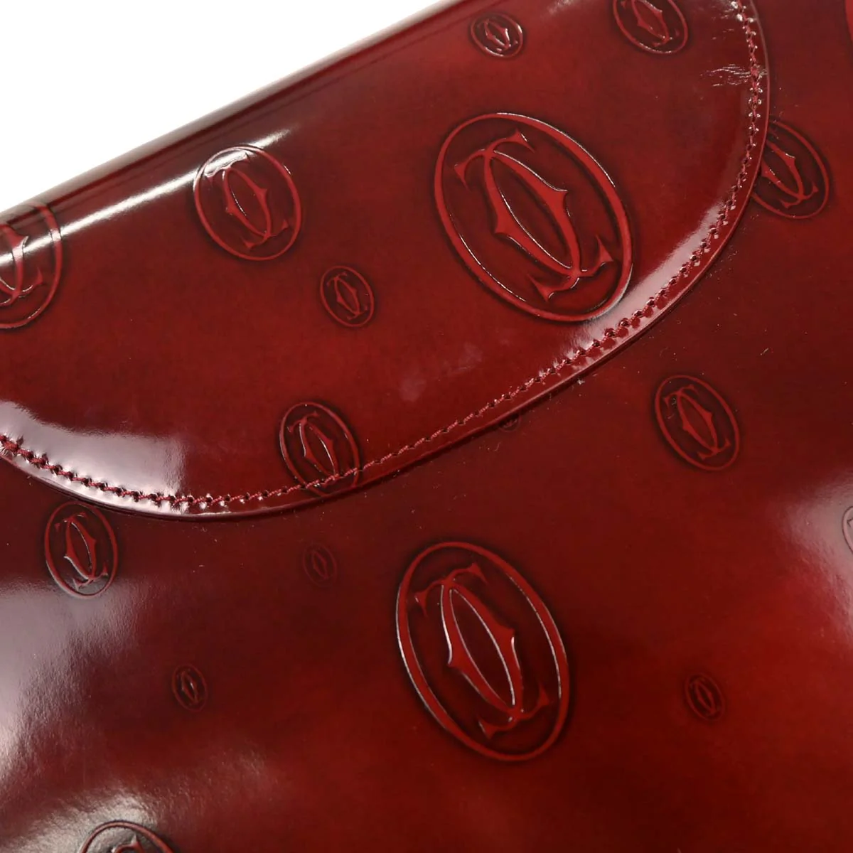 Cartier Bordeaux Patent Leather Happy Birthday Handbag - Image 4