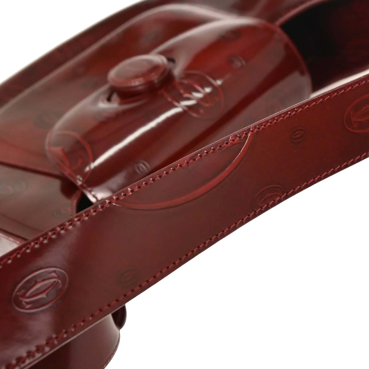 Cartier Bordeaux Patent Leather Happy Birthday Handbag - Image 7
