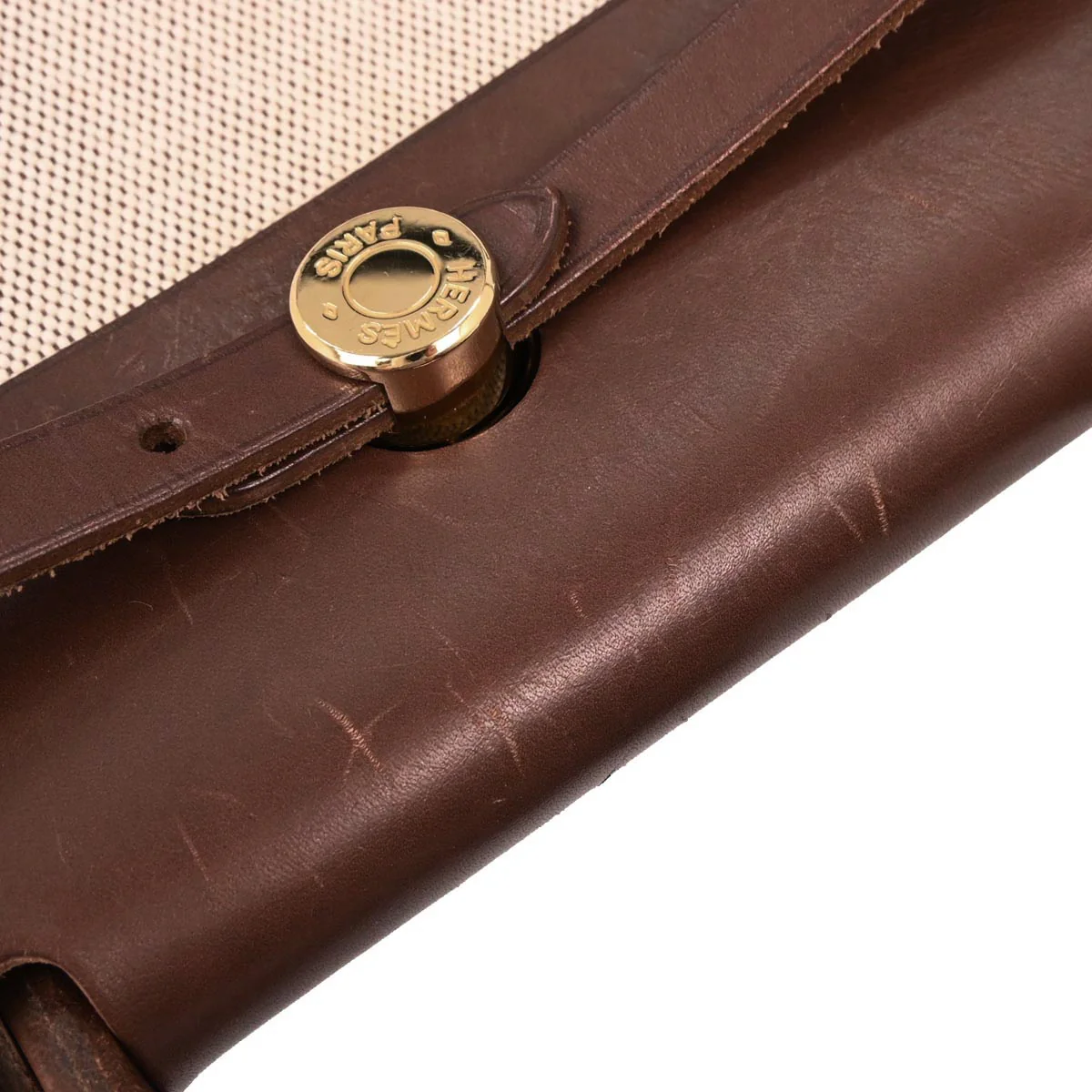 Hermes Beige Brown Toile H Officier Herbag PM 2 in 1 Handbag - Image 3