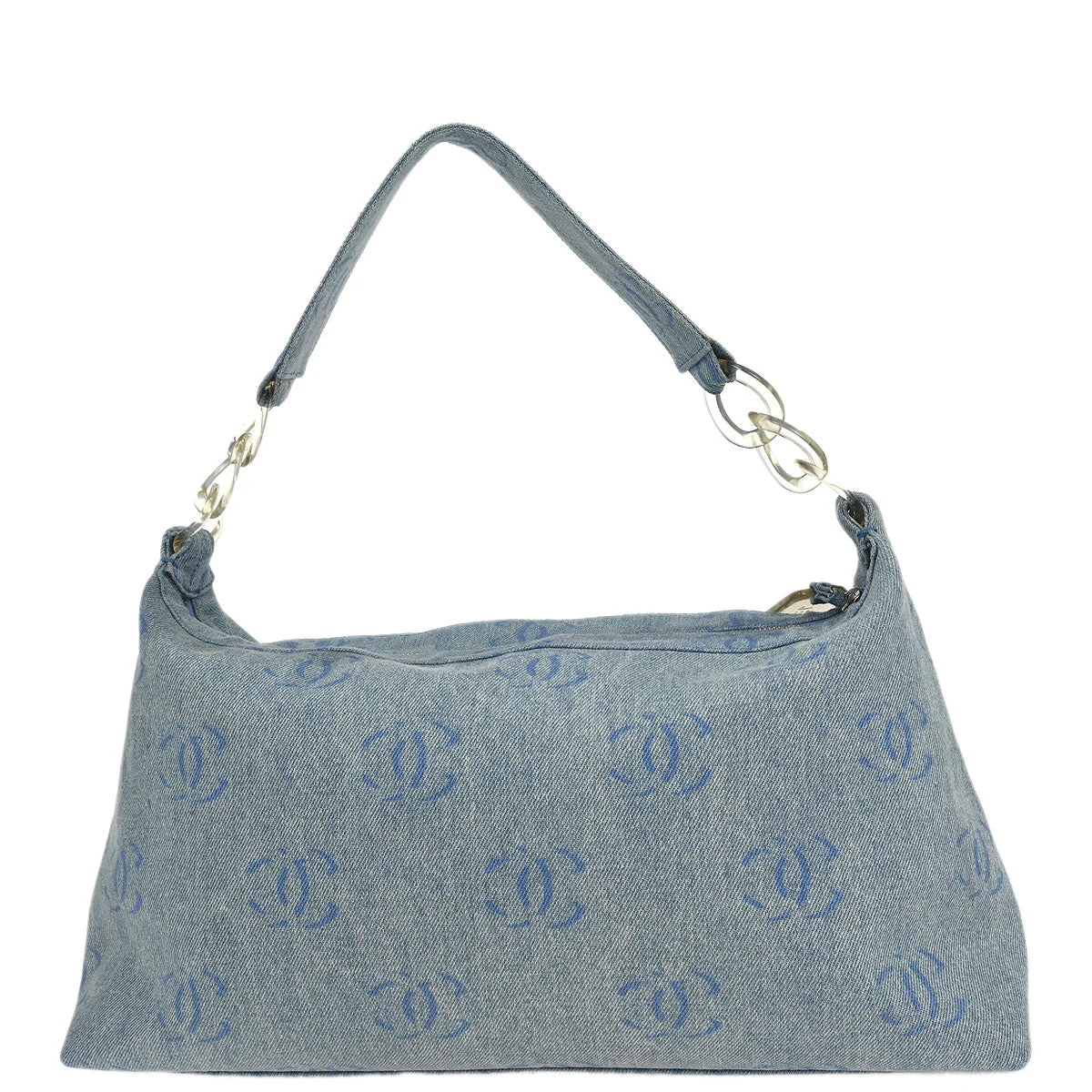 Chanel 2001-2003 Blue Denim Handbag - Image 2
