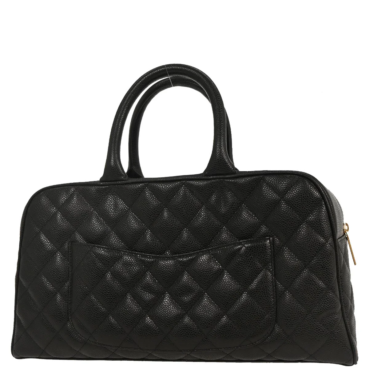 Chanel 2003-2004 Black Caviar Bowling Bag - Image 2