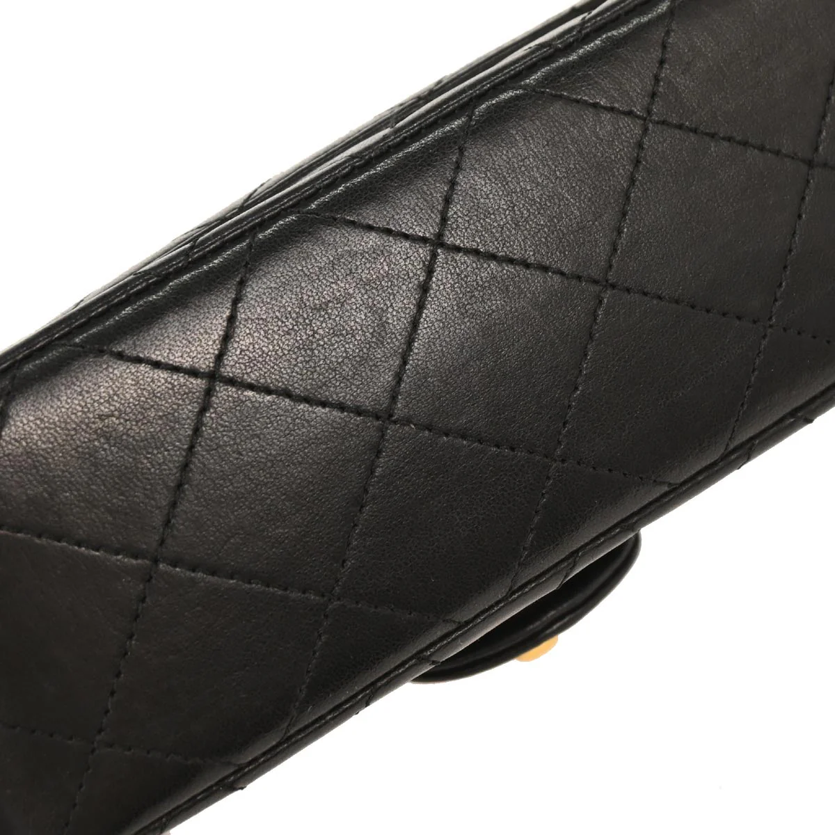 Chanel 1989-1991 Black Lambskin Mini Classic Square Flap Bag - Image 3