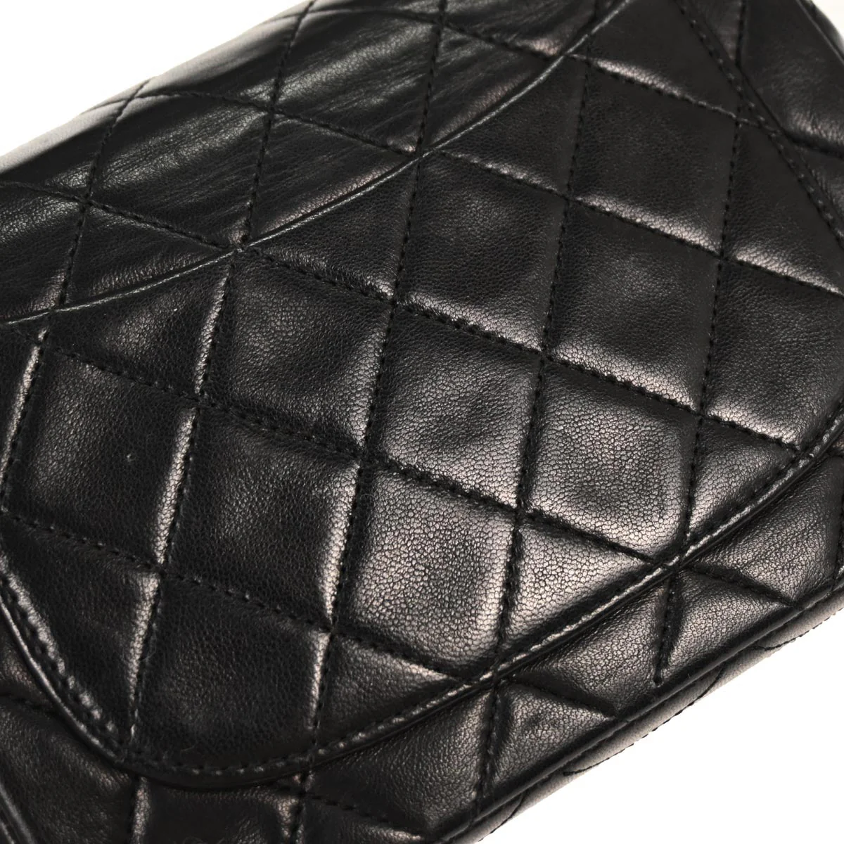 Chanel 1989-1991 Black Lambskin Mini Classic Square Flap Bag - Image 4