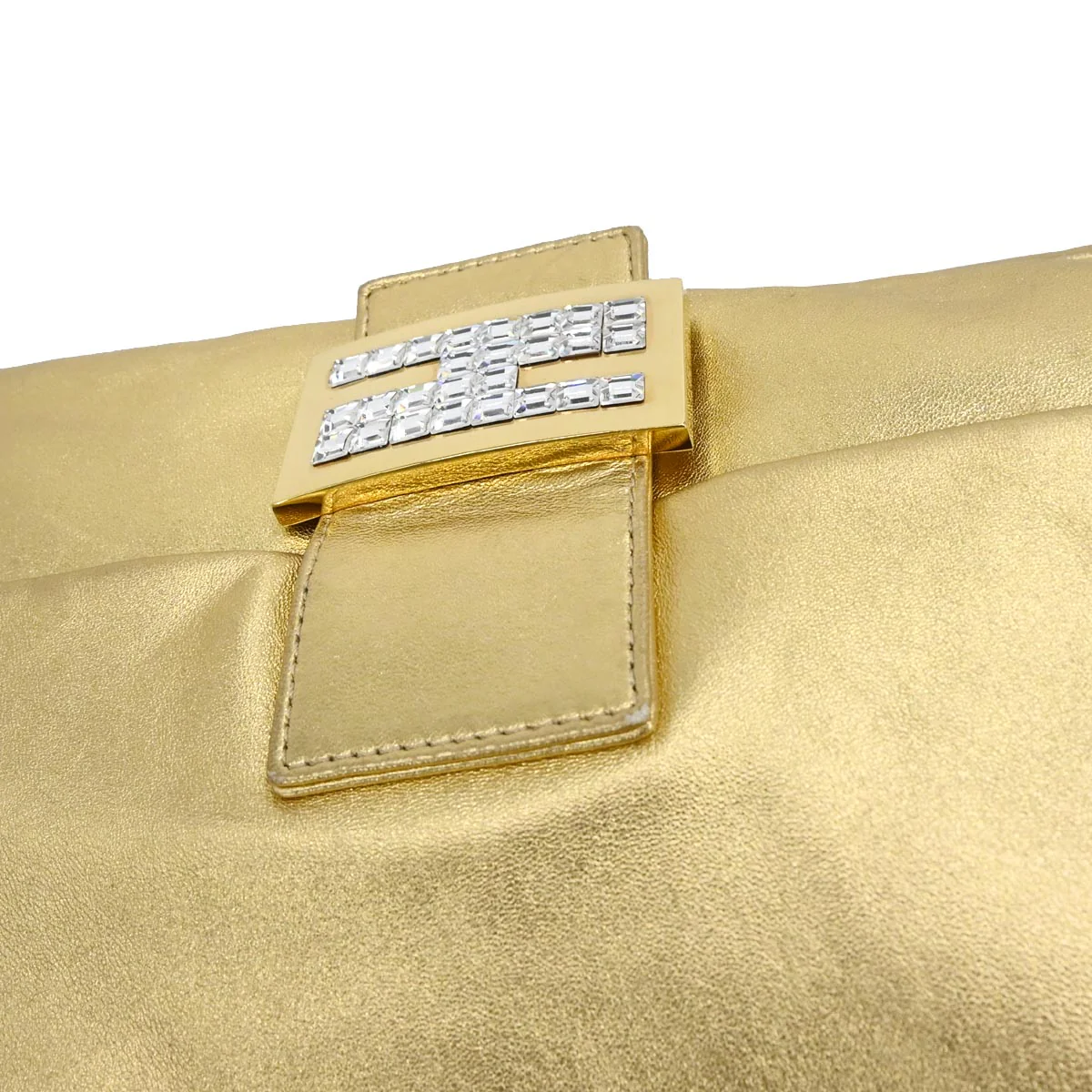 Fendi Gold Leather Mamma Baguette Handbag - Image 6