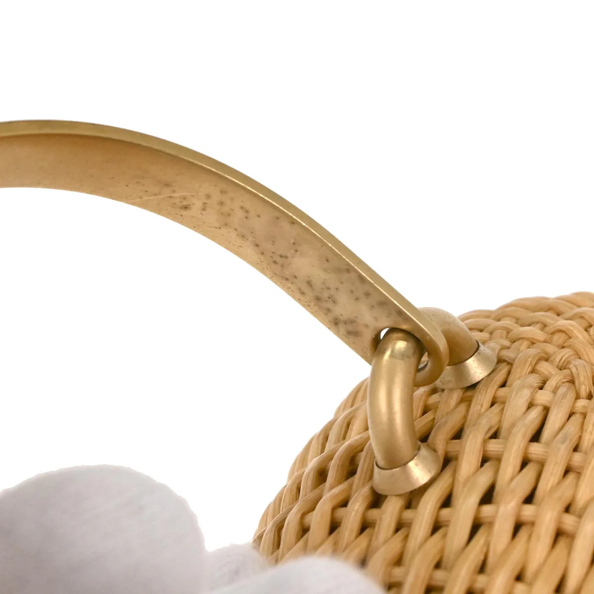 Chanel Beige Rattan Heart Lock Basket Bag 2way Shoulder Handbag - Image 4