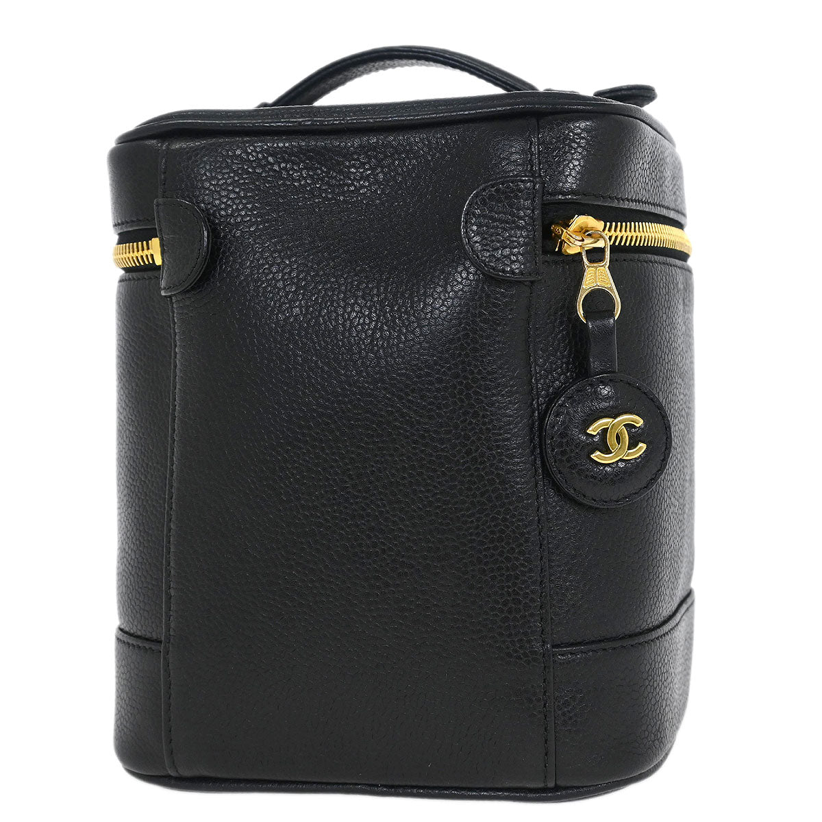 Chanel 1997-1999 Black Caviar Timeless Vanity Handbag - Image 2