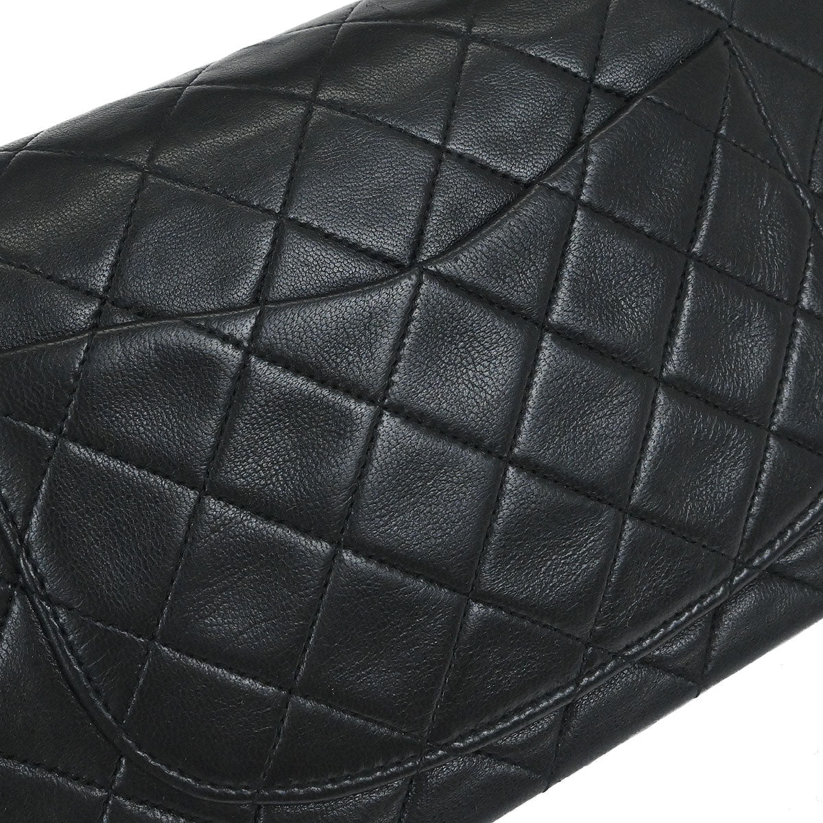 Chanel 1989-1991 Black Lambskin Small Classic Double Flap Shoulder Bag - Image 5