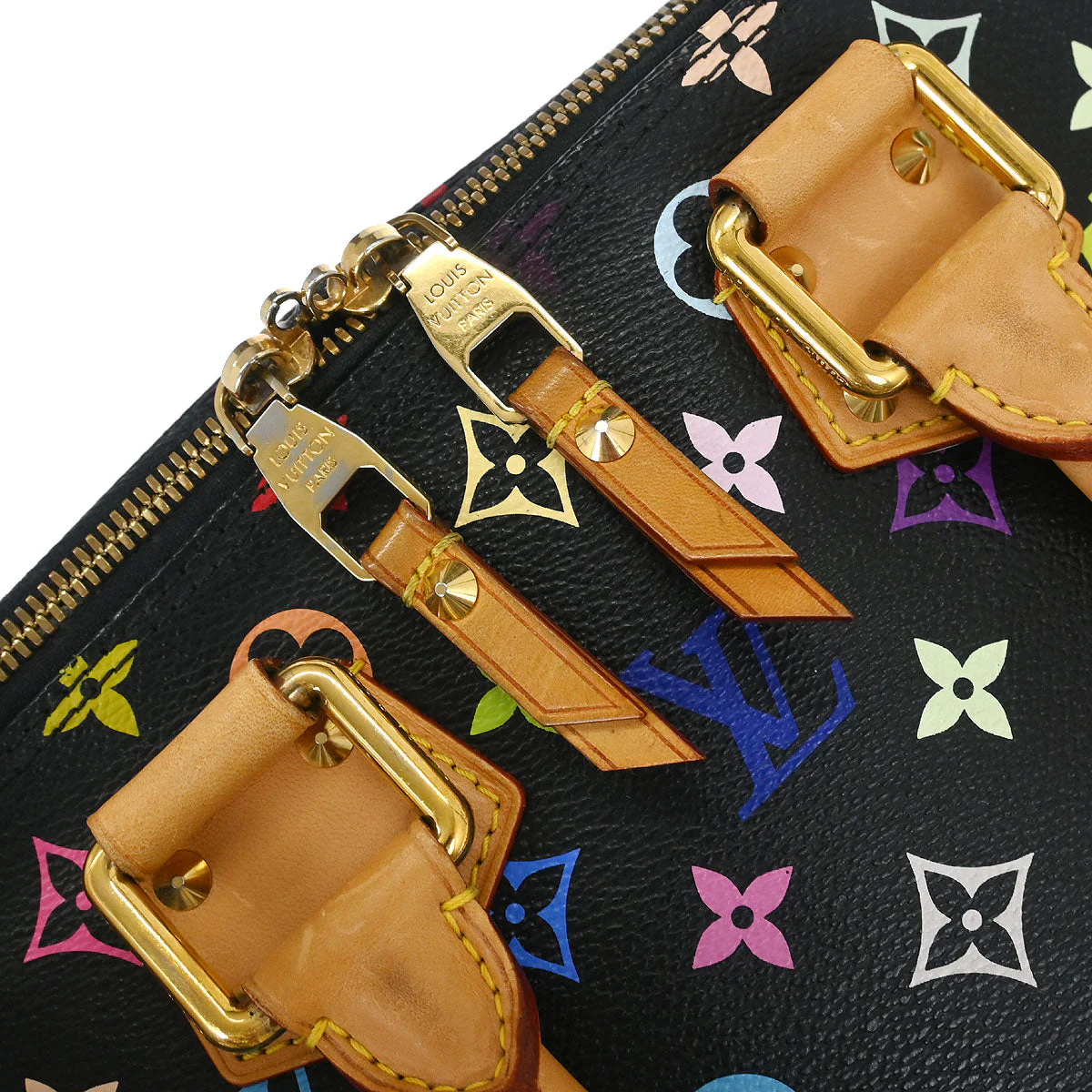 Louis Vuitton Black Monogram Multicolor Alma GM Handbag M40442 - Image 6
