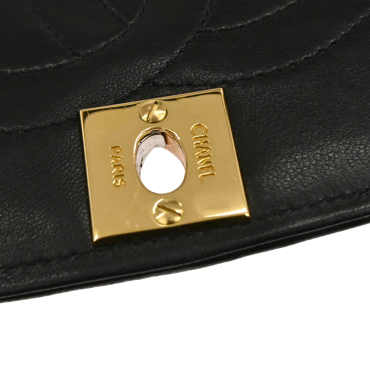 Chanel 1994-1996 Black Lambskin Paris Shoulder Bag - Image 10