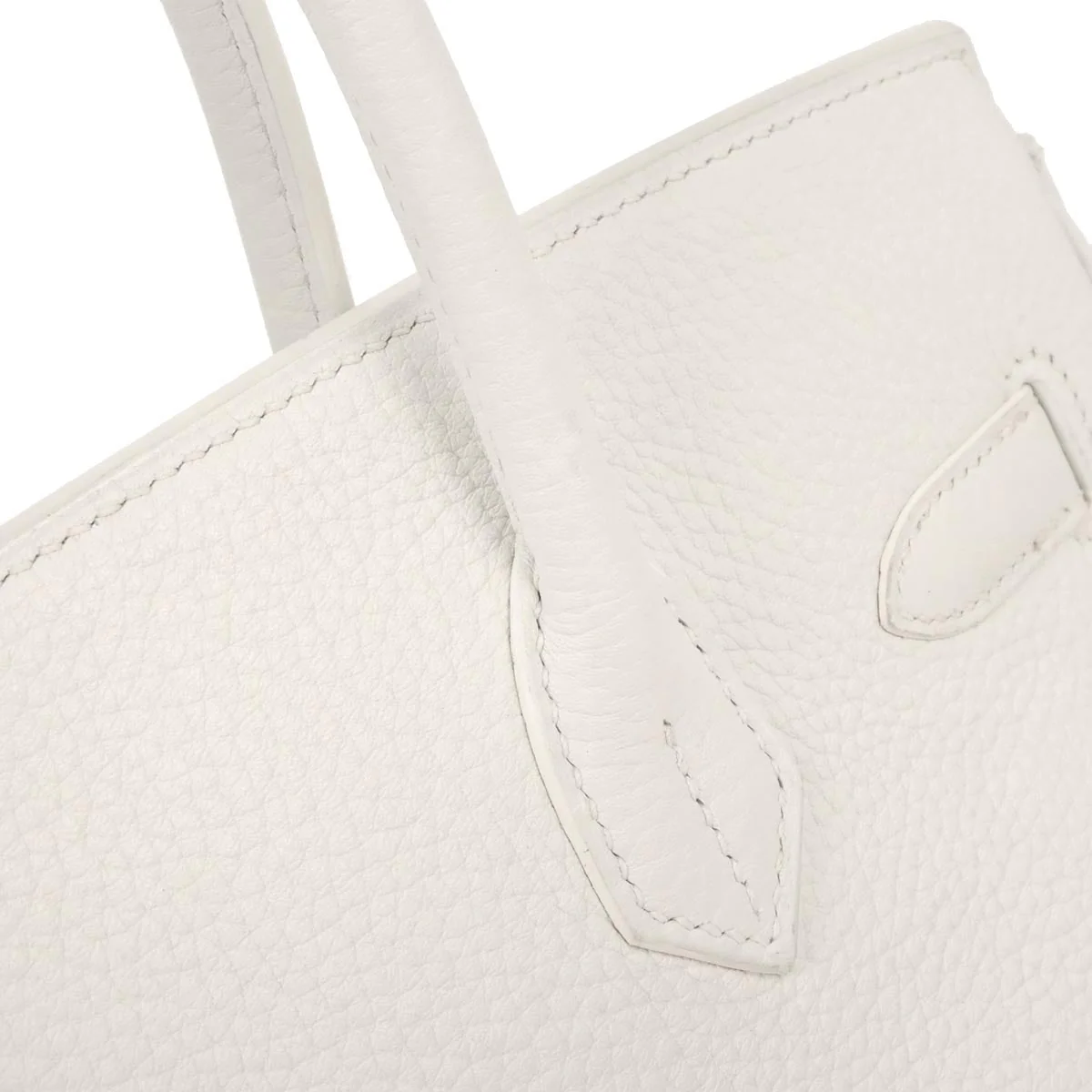 Hermes White Taurillon Clemence Birkin 30 Handbag - Image 3