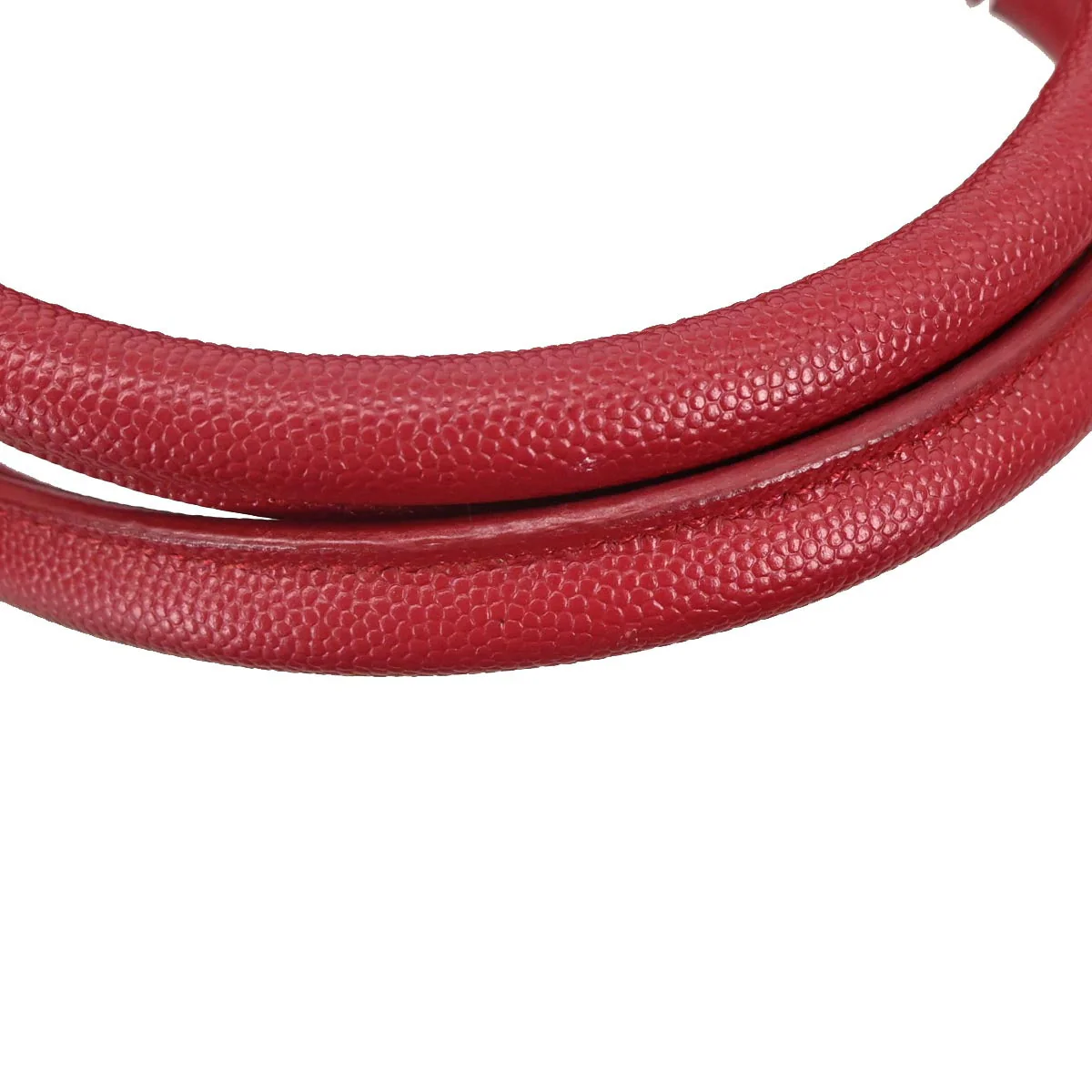 Saint Laurent Red Leather Sac Museum Tote Handbag - Image 3