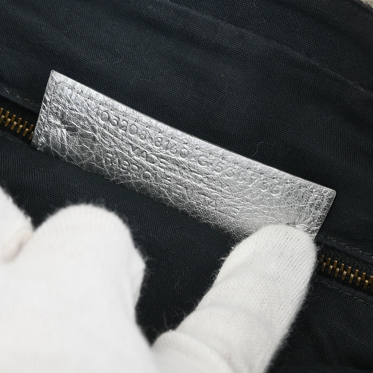 Balenciaga Silver Lambskin The First 2way Shoulder Handbag - Image 10