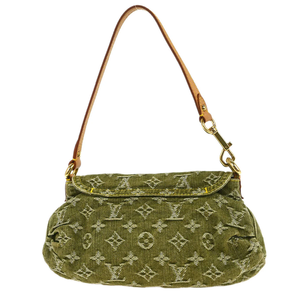 Louis Vuitton Khaki Monogram Denim Mini Pleaty Handbag M95217 - Image 2