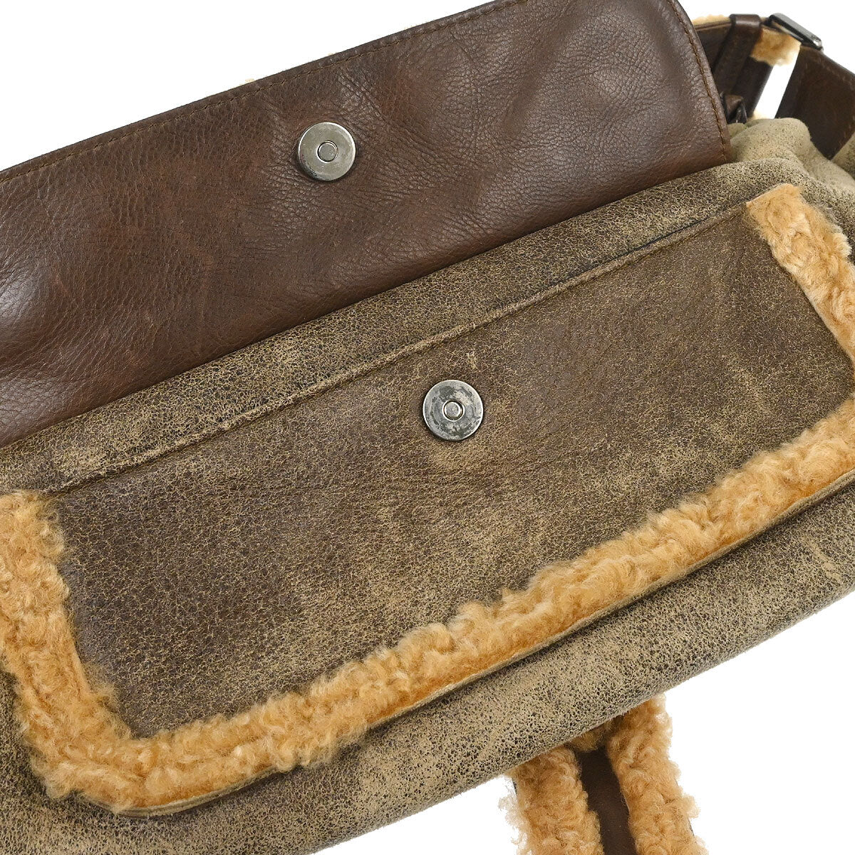Christian Dior Beige Mouton Flight Handbag - Image 3