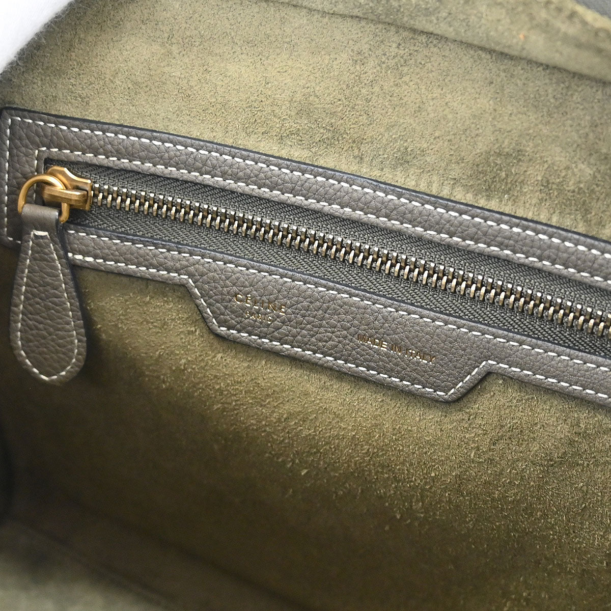 Celine Gray Leather Micro Luggage Tote Bag - Image 8