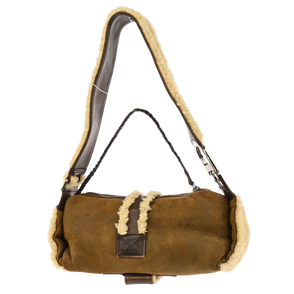 Christian Dior Brown Mouton Flight Shoulder Bag - Image 2