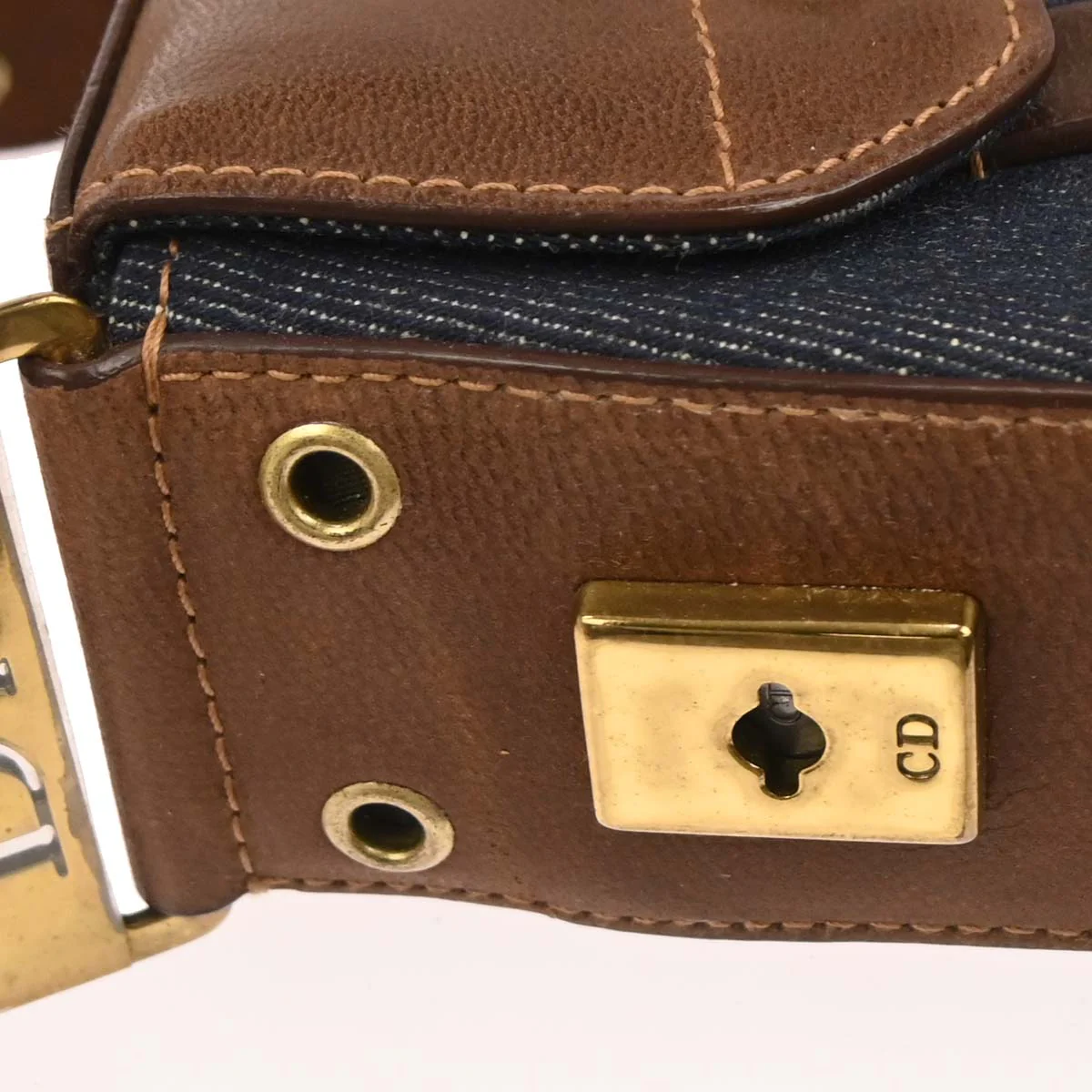 Christian Dior Navy Denim Street Chic Columbus Shoulder Bag - Image 4