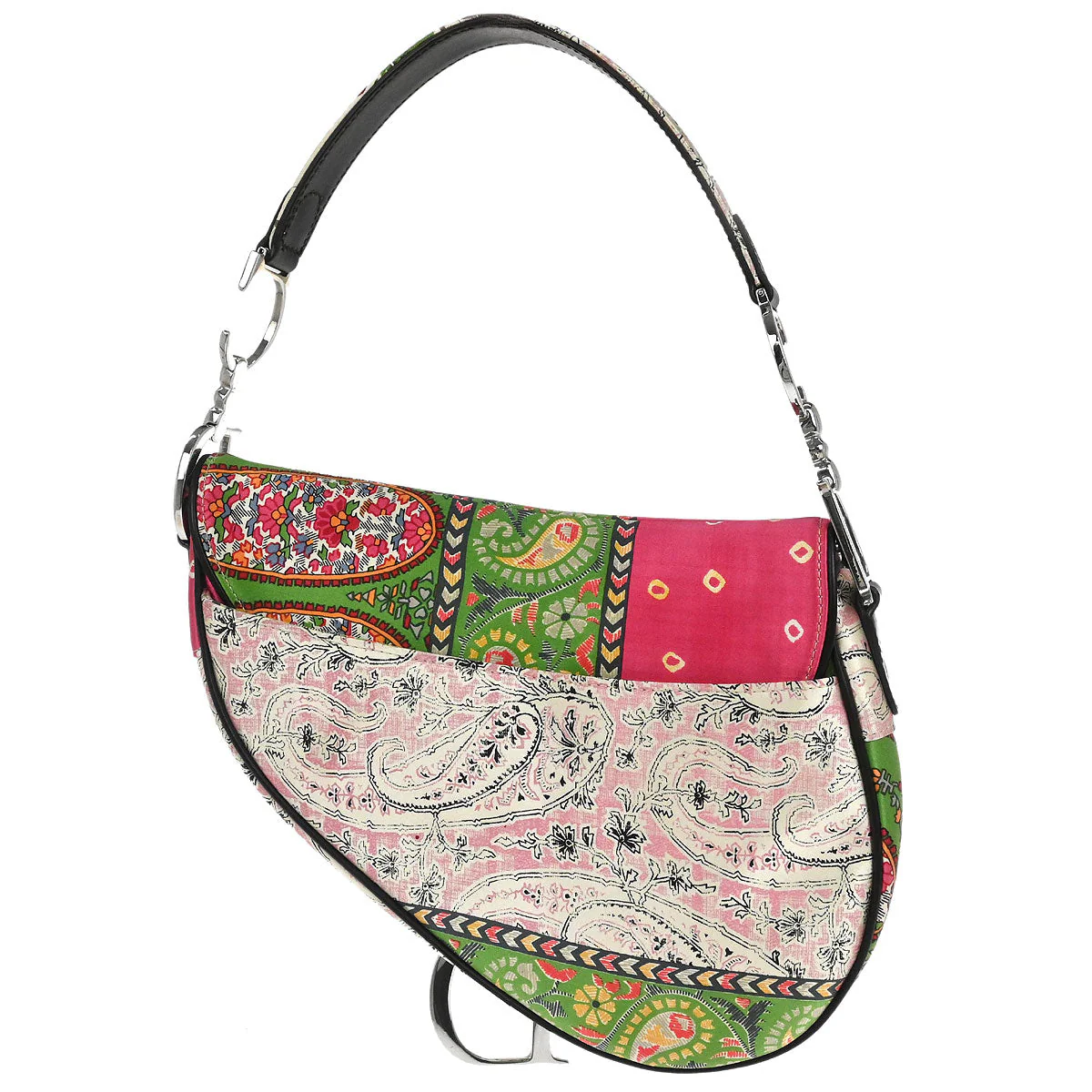 Christian Dior Satin Paisley Saddle Handbag - Image 2