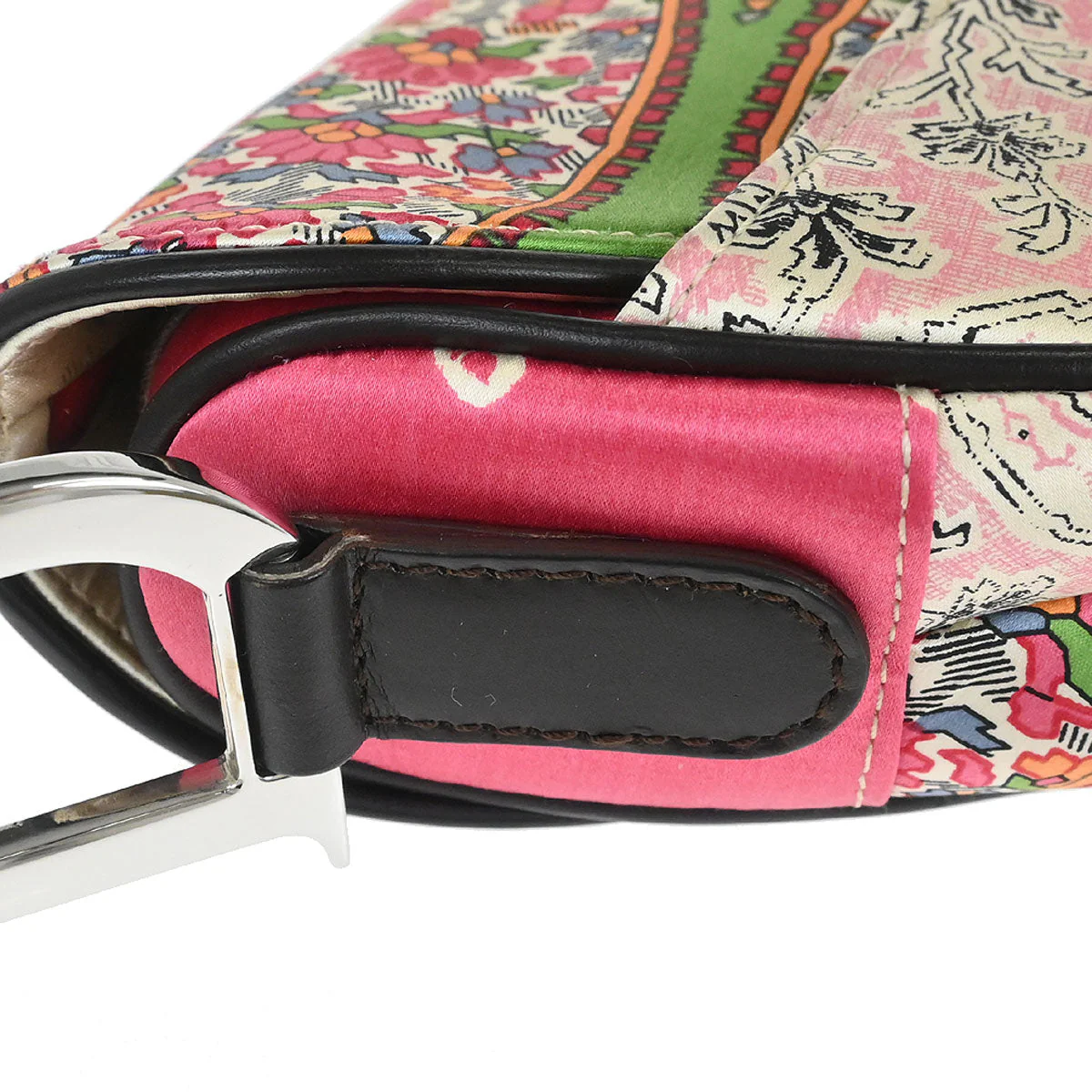 Christian Dior Satin Paisley Saddle Handbag - Image 4