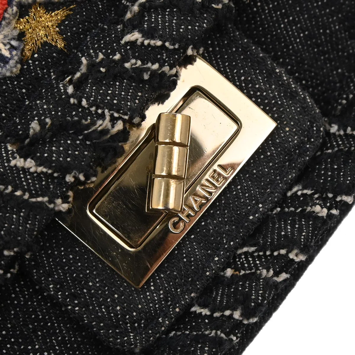 Chanel Indigo Denim Night Flight Mademoiselle Lock Shoulder Bag - Image 5