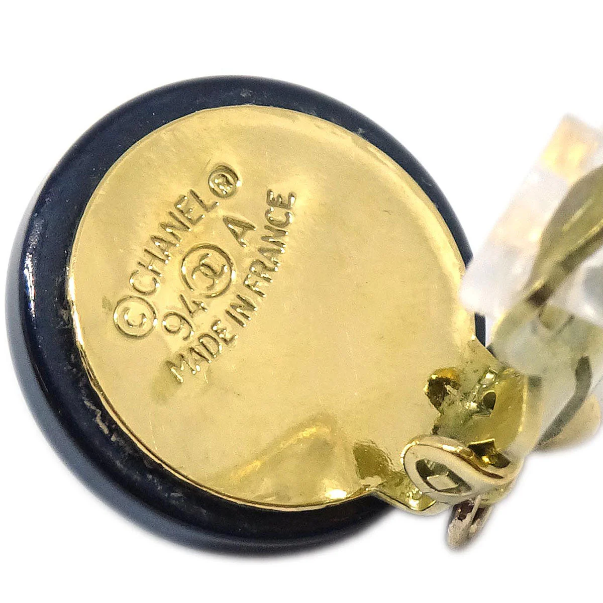 Chanel Gold Costume Pearl Dangle Clip-On Earrings 94A - Image 3