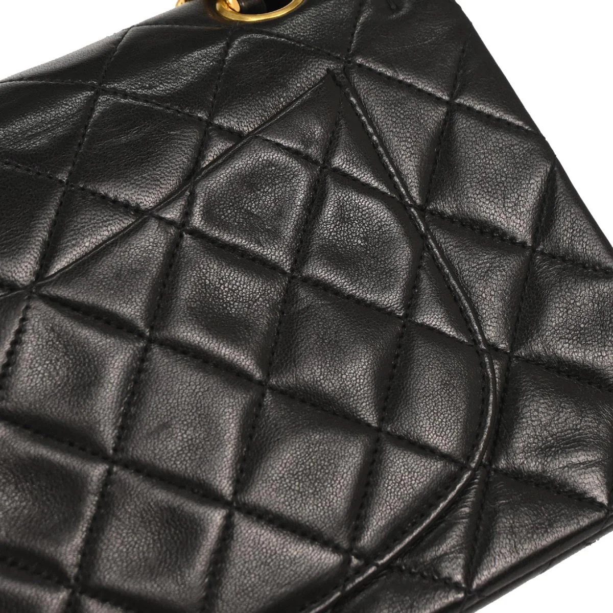 Chanel Black Lambskin Small Classic Double Flap Shoulder Bag - Image 4