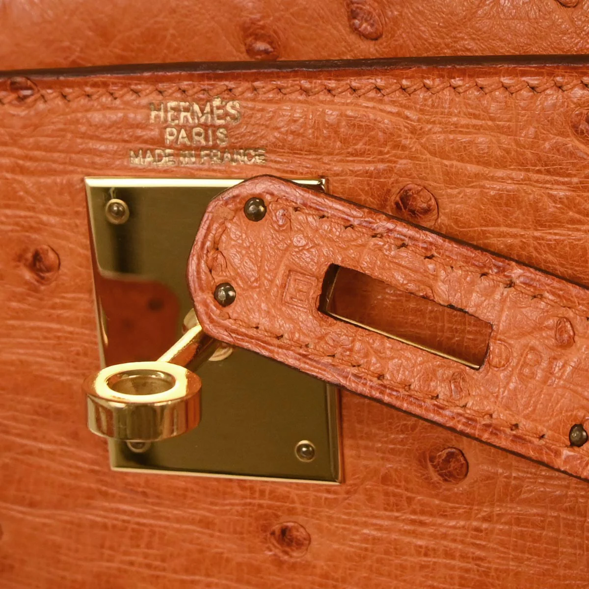 Hermes * Orange Ostrich Kelly 28 Sellier 2way Shoulder Handbag - Image 10