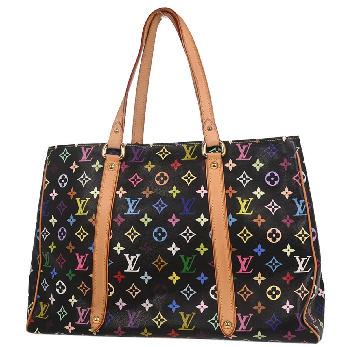 Louis Vuitton 2006 Black Monogram Multicolor Aurelia GM Tote Bag M40101 - Image 2