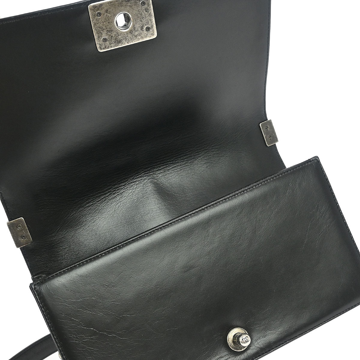 Boy Chanel 2014-2015 Black Lambskin Medium Shoulder Bag - Image 7