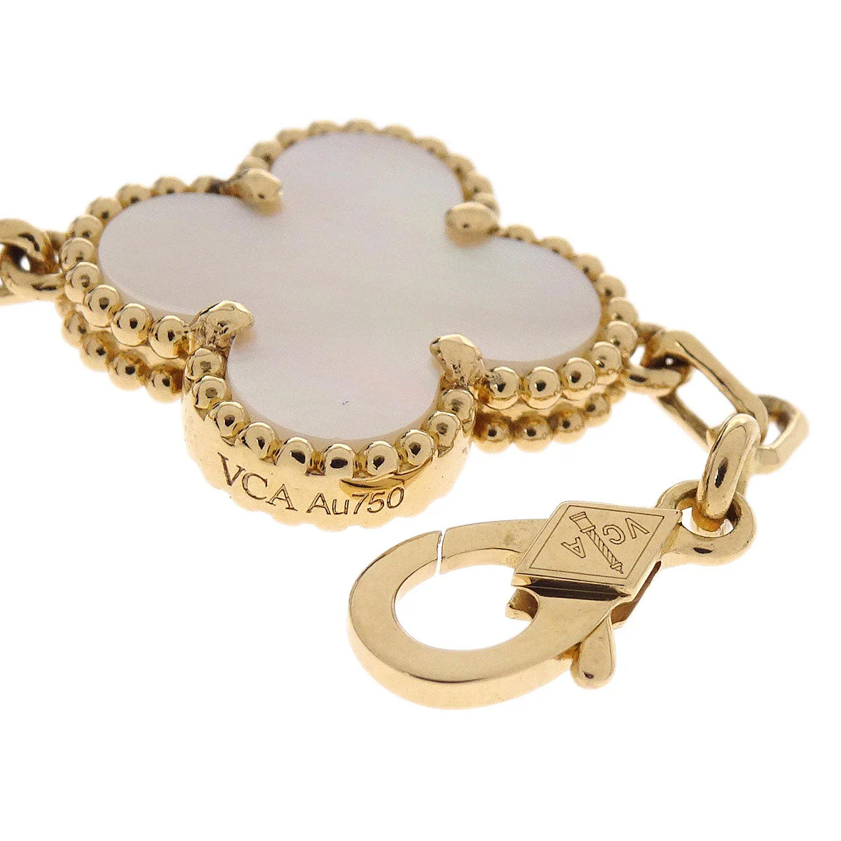 Van Cleef & Arpels Alhambra Bracelet Mother of Pearl Gold Au750 Jewelry - Image 3