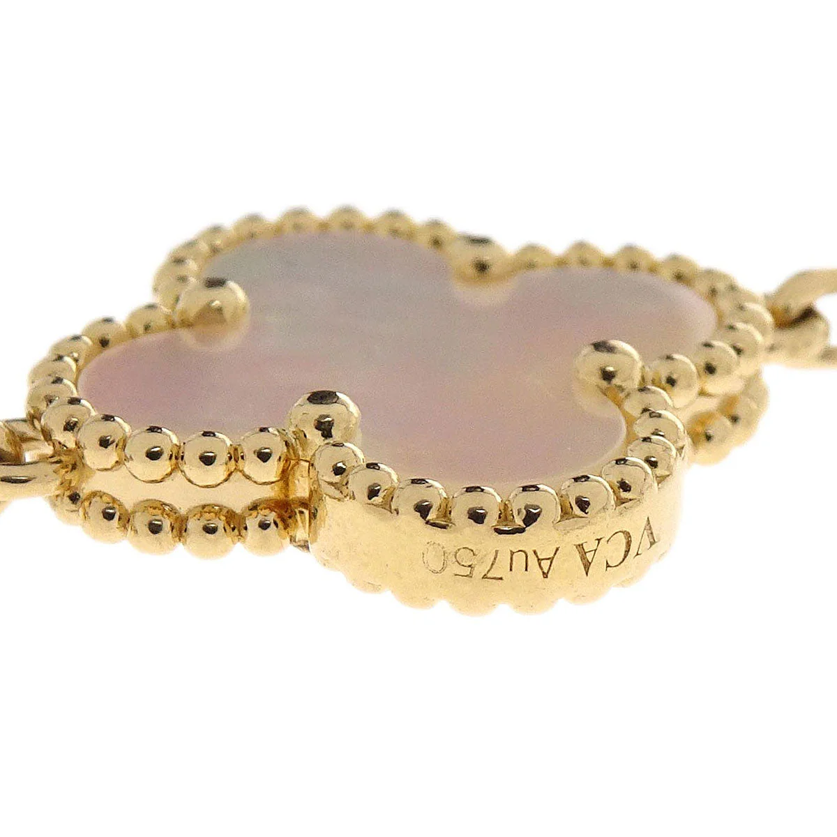 Van Cleef & Arpels Alhambra Bracelet Mother of Pearl Gold Au750 Jewelry - Image 4