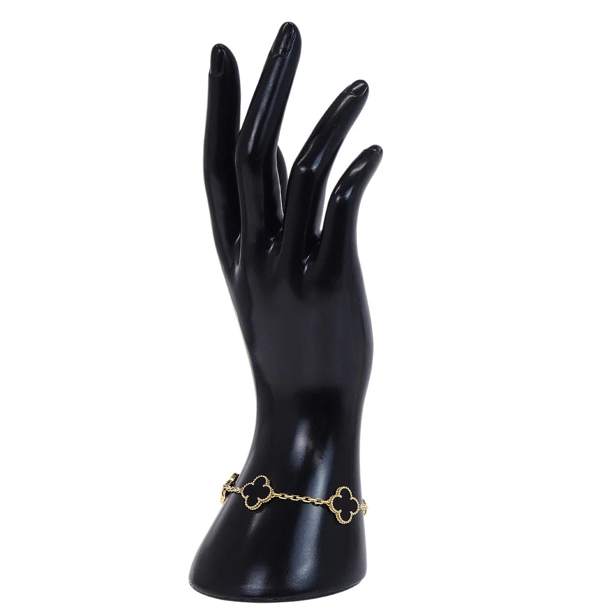 Van Cleef & Arpels Alhambra 5P Bracelet Onyx Gold Au750 JA036676 Jewelry - Image 2