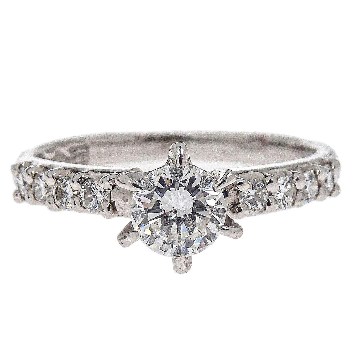 Ring Pt900 Diamond Silver #48 Jewelry