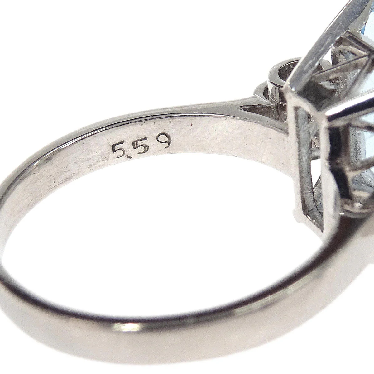 Ring Pt900 Blue Topaz Silver #49 - Image 4