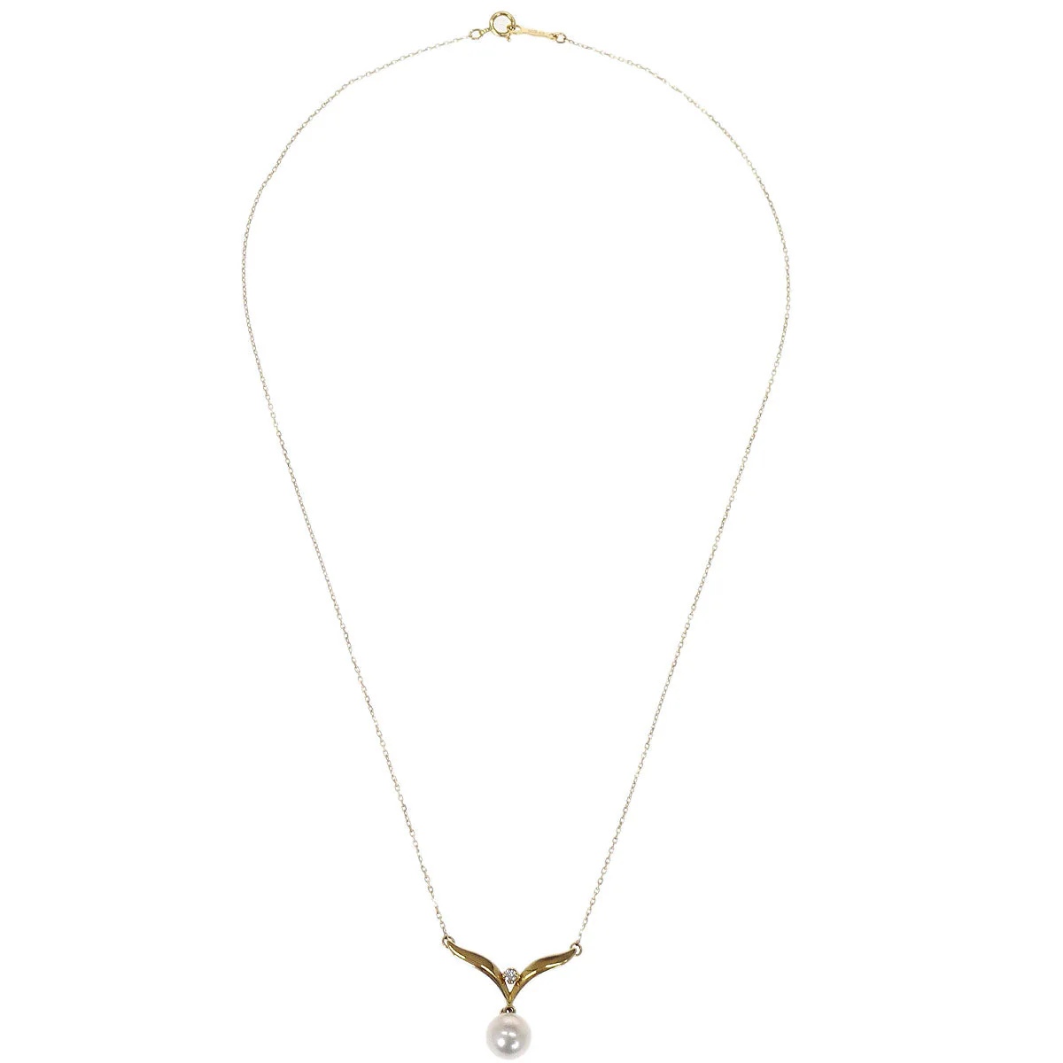 Mikimoto Pendant Necklace 18K Pearl Diamond Jewelry - Image 2