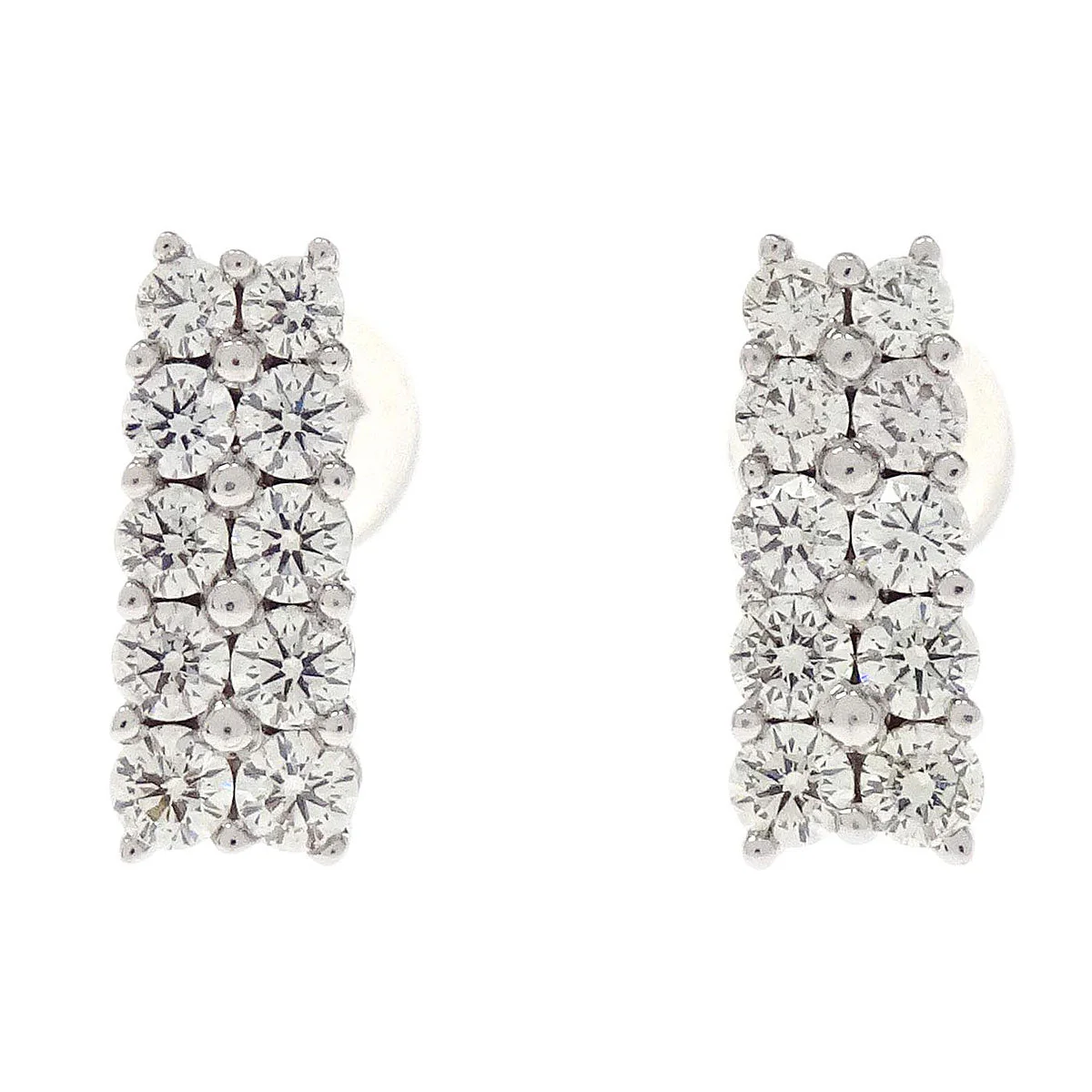 Pierced Earrings 18KWG Diamond Silver Jewelry