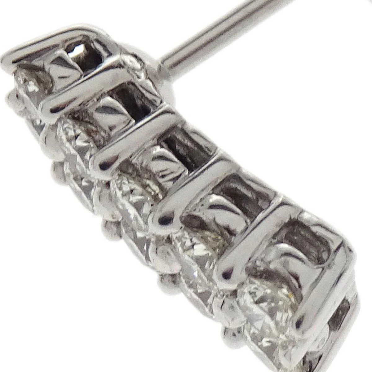 Pierced Earrings 18KWG Diamond Silver Jewelry - Image 2