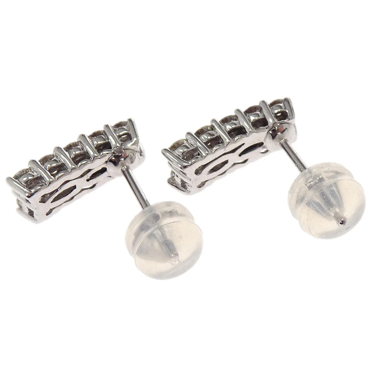Pierced Earrings 18KWG Diamond Silver Jewelry - Image 3