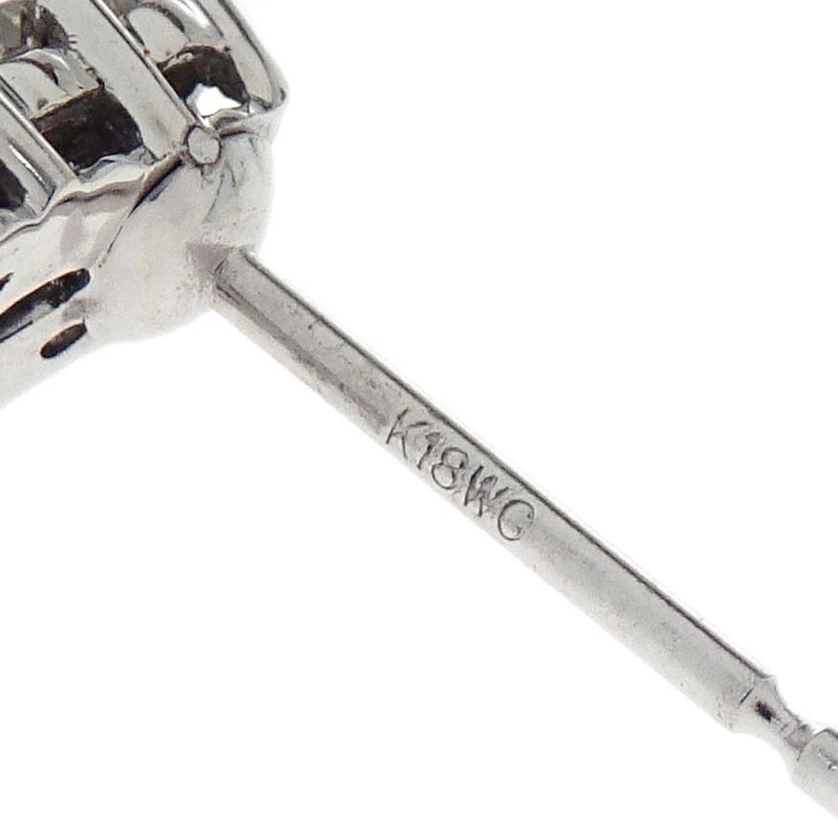 Pierced Earrings 18KWG Diamond Silver Jewelry - Image 4