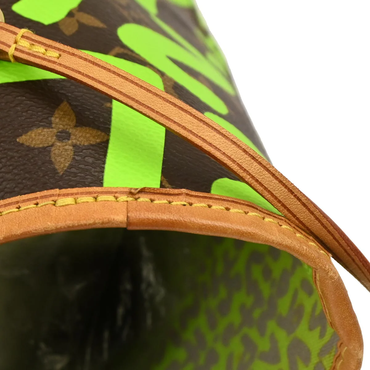 Louis Vuitton 2009 Green Monogram Graffiti Neverfull GM Tote Bag M93703 - Image 4