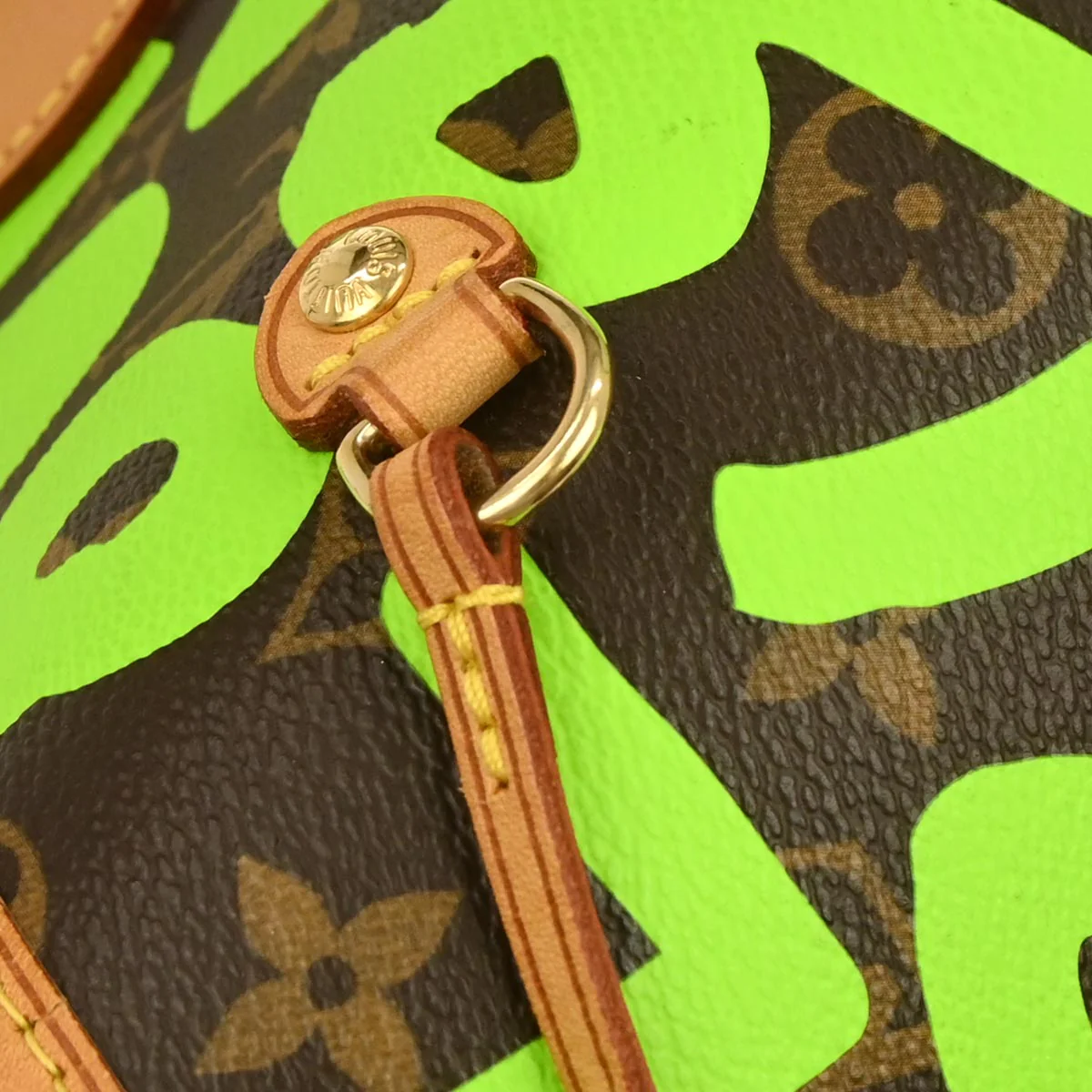 Louis Vuitton 2009 Green Monogram Graffiti Neverfull GM Tote Bag M93703 - Image 6