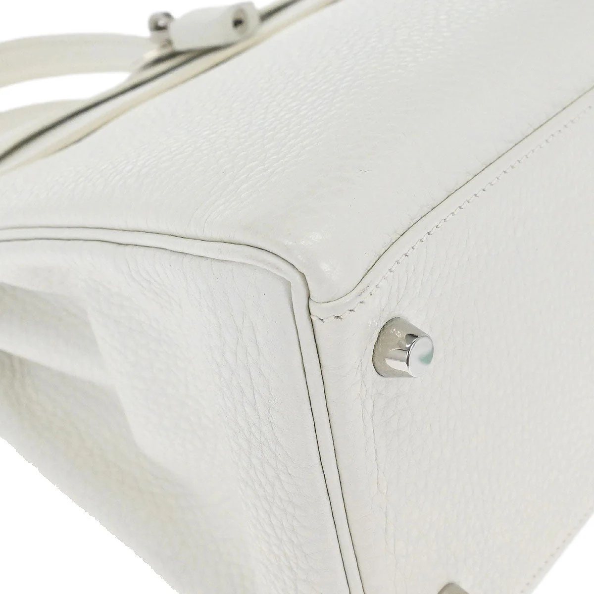 Hermes White Taurillon Clemence Kelly 28 Retourne 2way Shoulder Handbag - Image 3