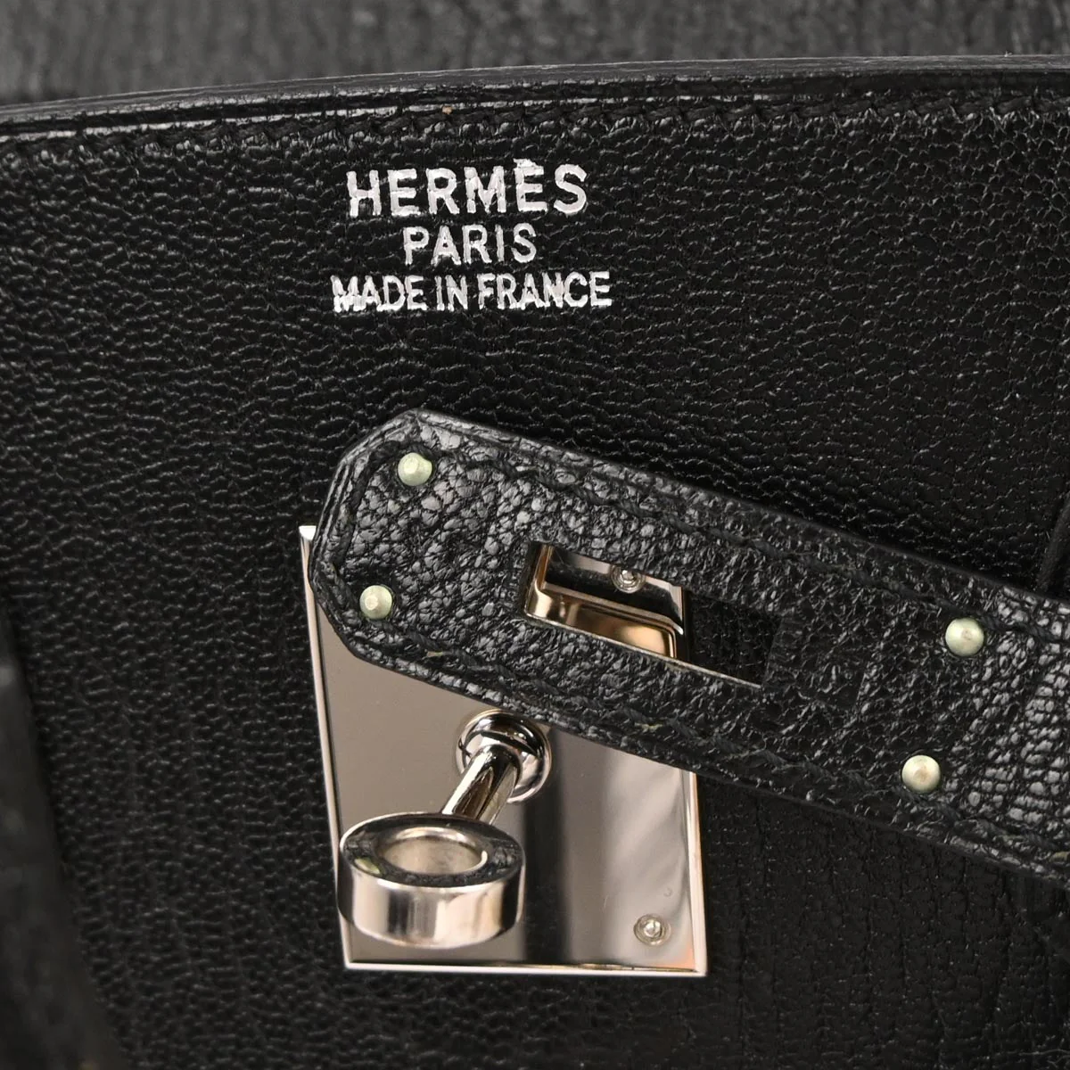 Hermes Black Chevre Coromandel Birkin 35 Handbag - Image 10