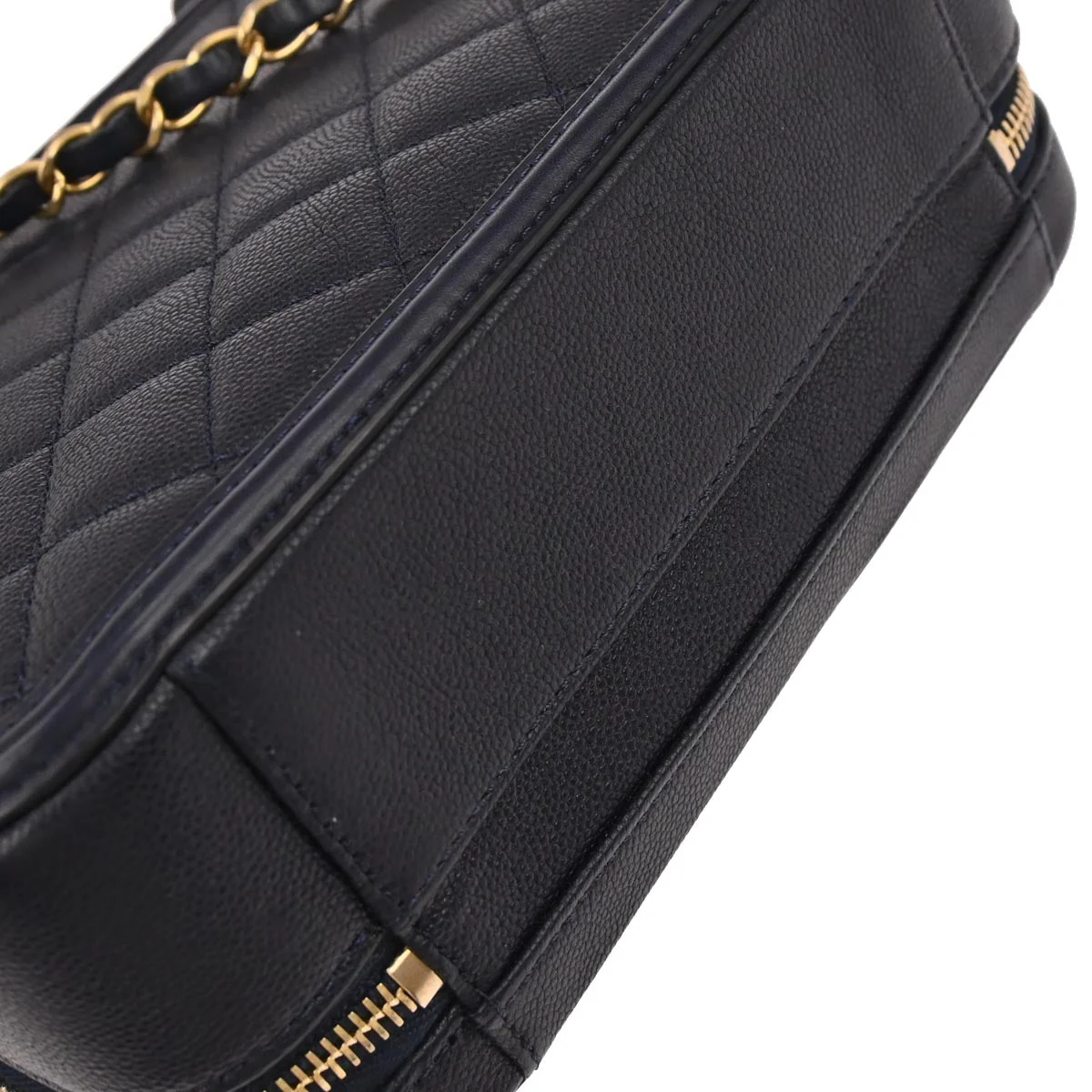 Chanel Navy Caviar CC Filigree 2way Vanity Shoulder Handbag - Image 3