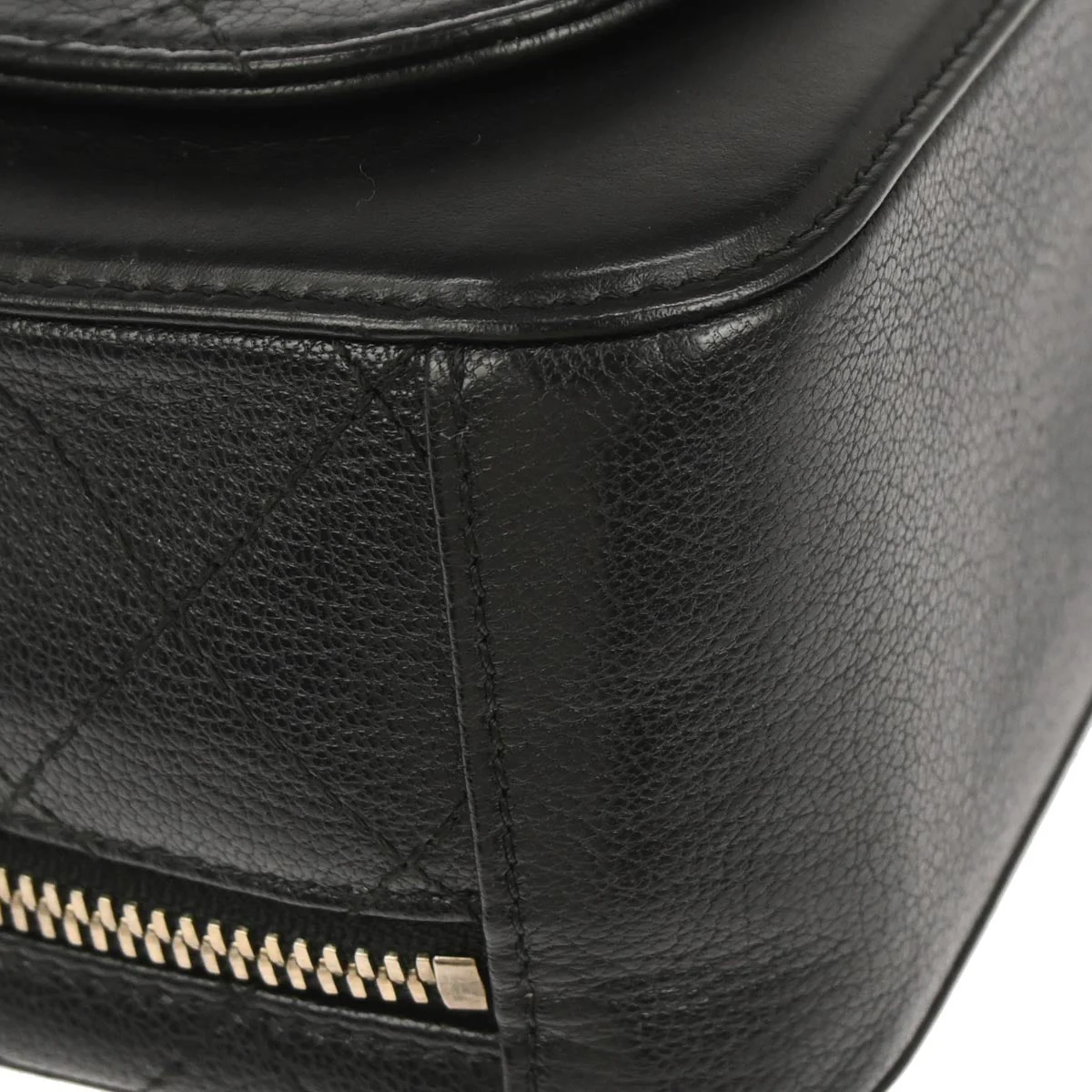 Chanel Black Calfskin Goatskin Coco Curve Vanity Bag 2way Shoulder Handbag - Image 3