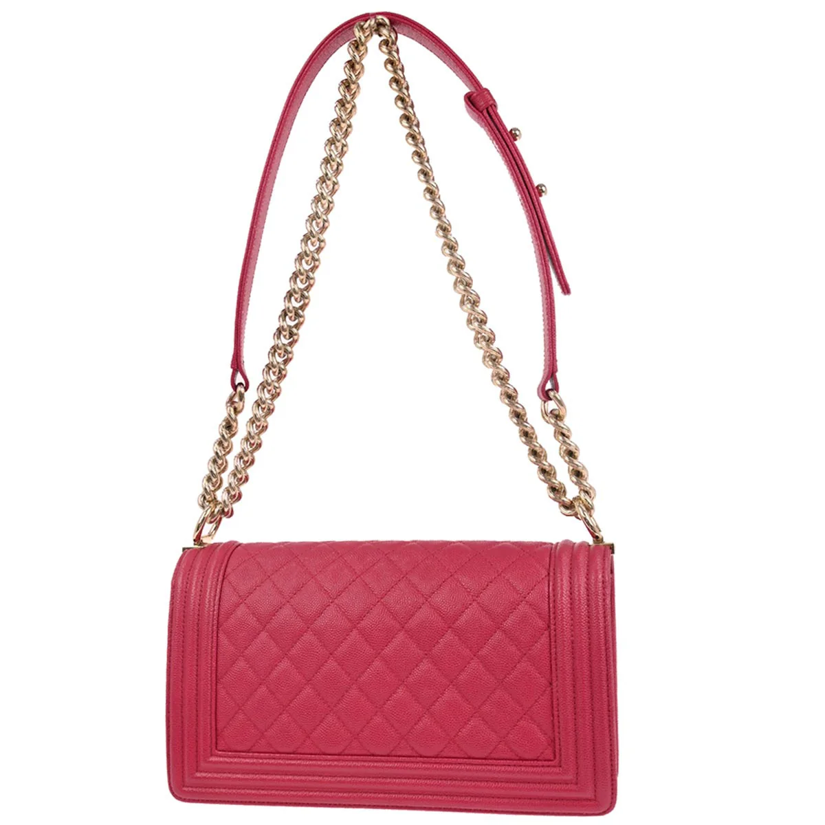 Boy Chanel Pink Caviar Skin Medium Chain Shoulder Bag - Image 2