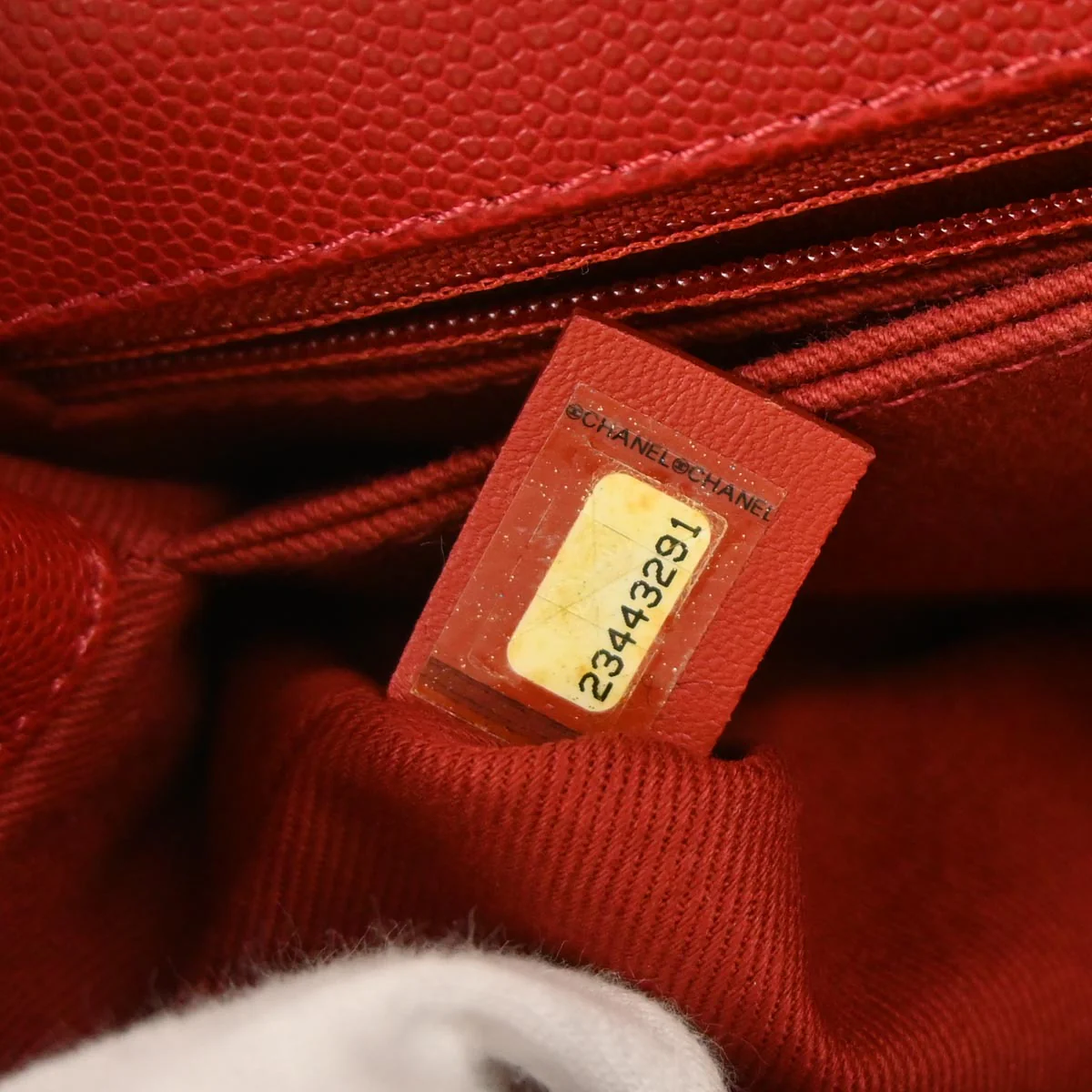 Chanel Red Caviar Coco Handle 2way Shoulder Handbag - Image 10